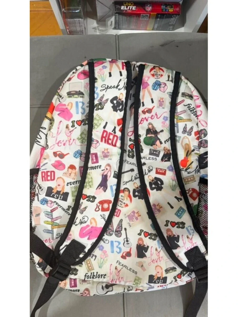Taylor Swift Eras Collage Pattern Backpack With keychain